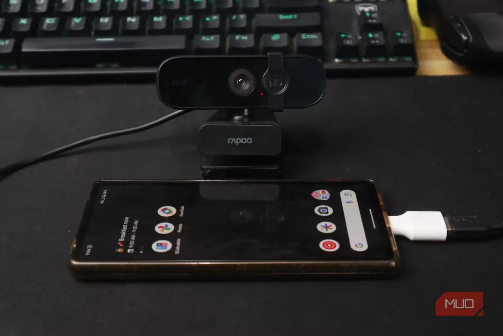 اتصال گوشی هوشمند به وبکم با آداپتور USB‑C