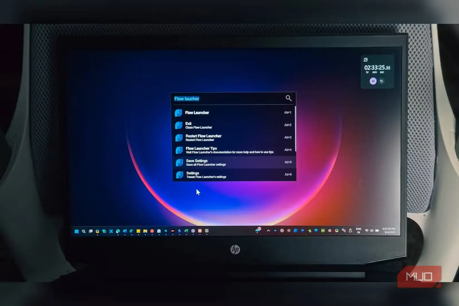 نوار جستوجوی فلو لانچر روی لپتاپ HP