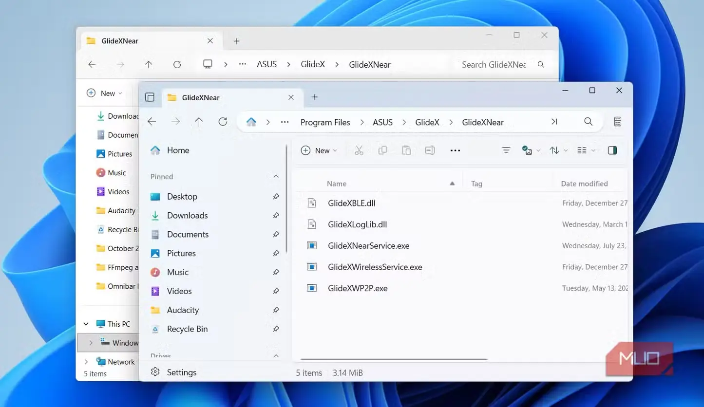 File Explorer و اپلیکیشن Files روی رایانه ویندوزی