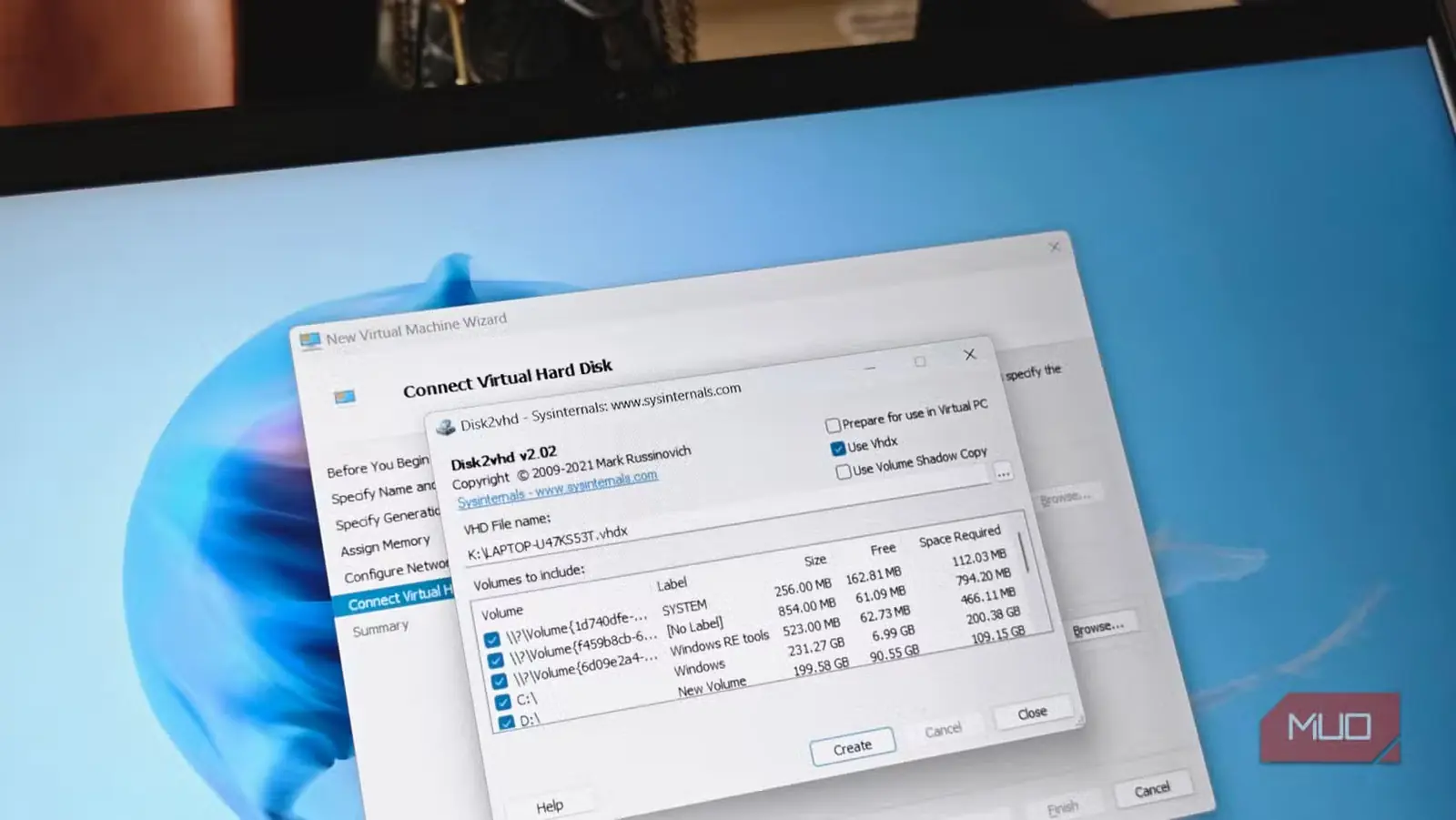 دیالوگ اتصال دیسک سخت مجازی در جادوگر ماشین مجازی جدید Hyper-V