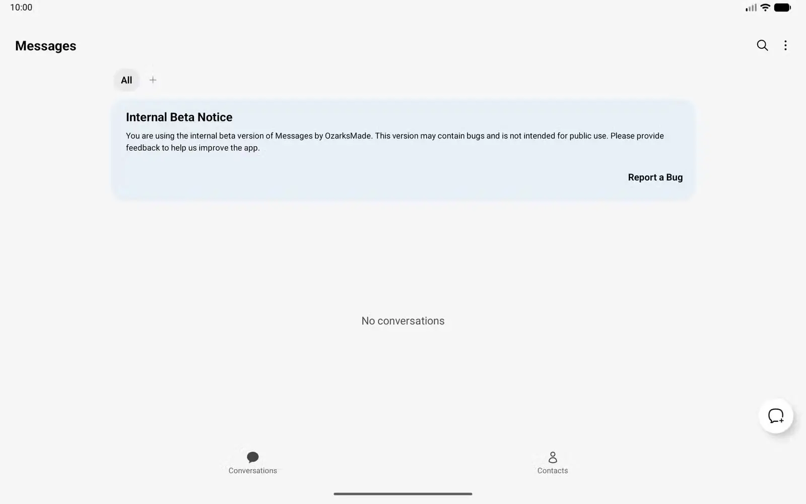 اعلامیه آزمایش داخلی بتا در برنامه پیامرسانOzarksMade