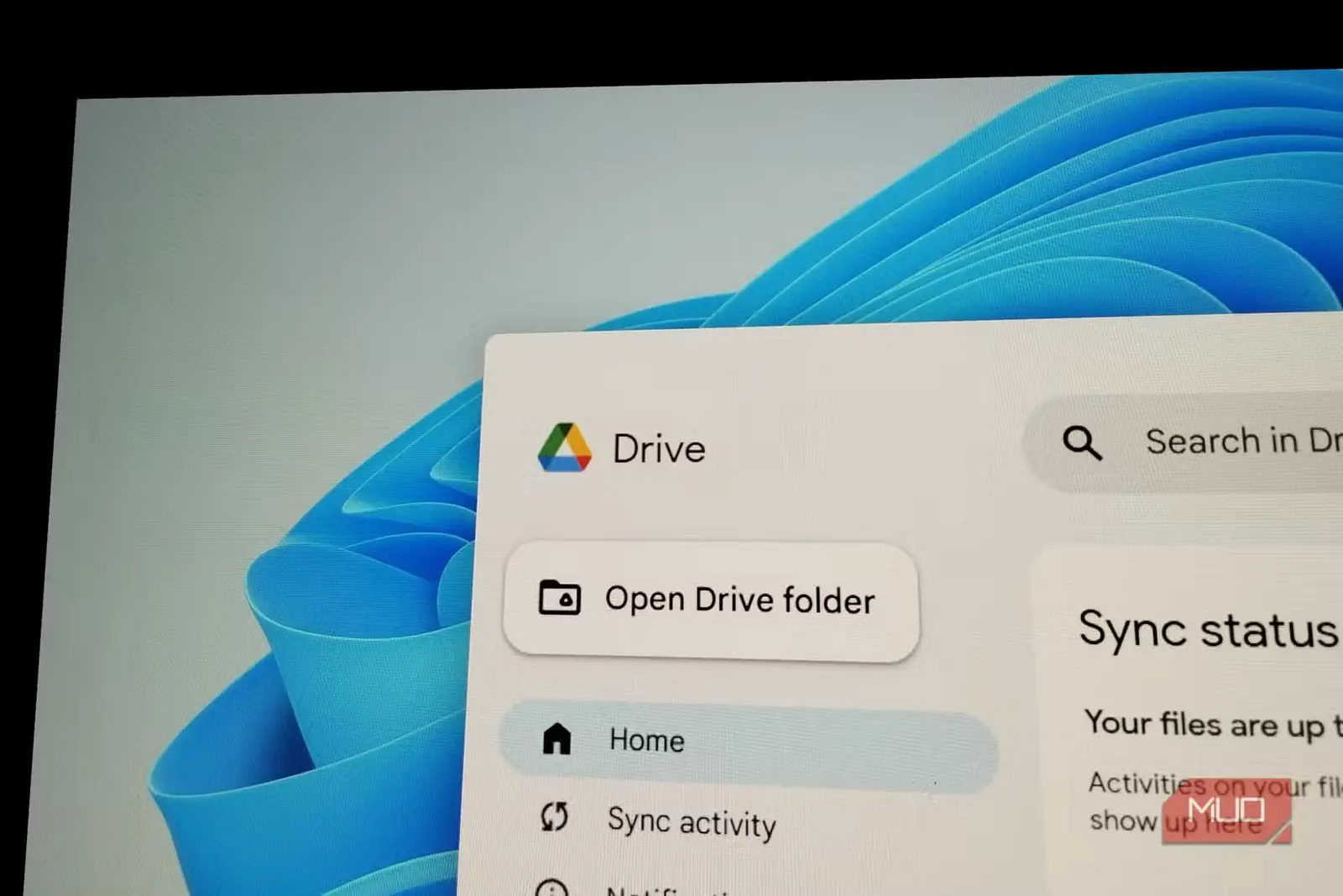 برنامه دسکتاپ Google Drive در ویندوز ۱۱