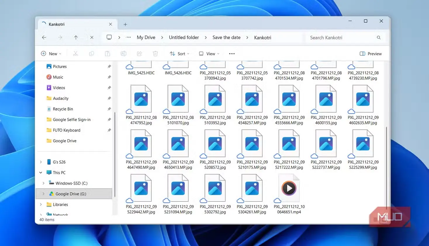 پوشه Google Drive در فایل اکسپلورر ویندوز