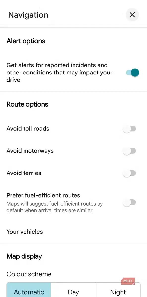 تنظیمات ناوبری Google Maps در گوشی اندروید
