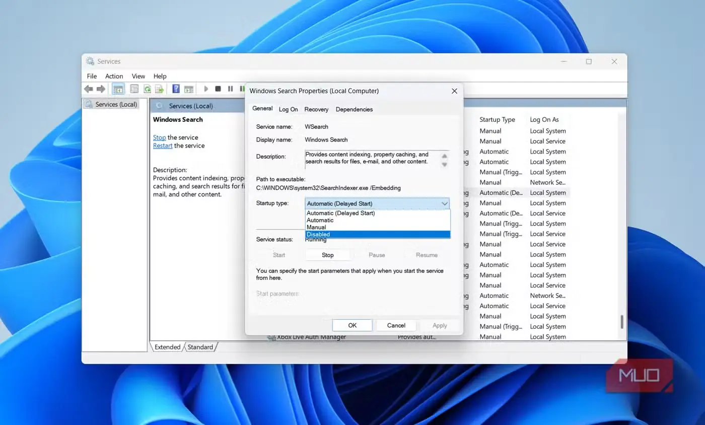 سرویس Windows Search در ویندوز