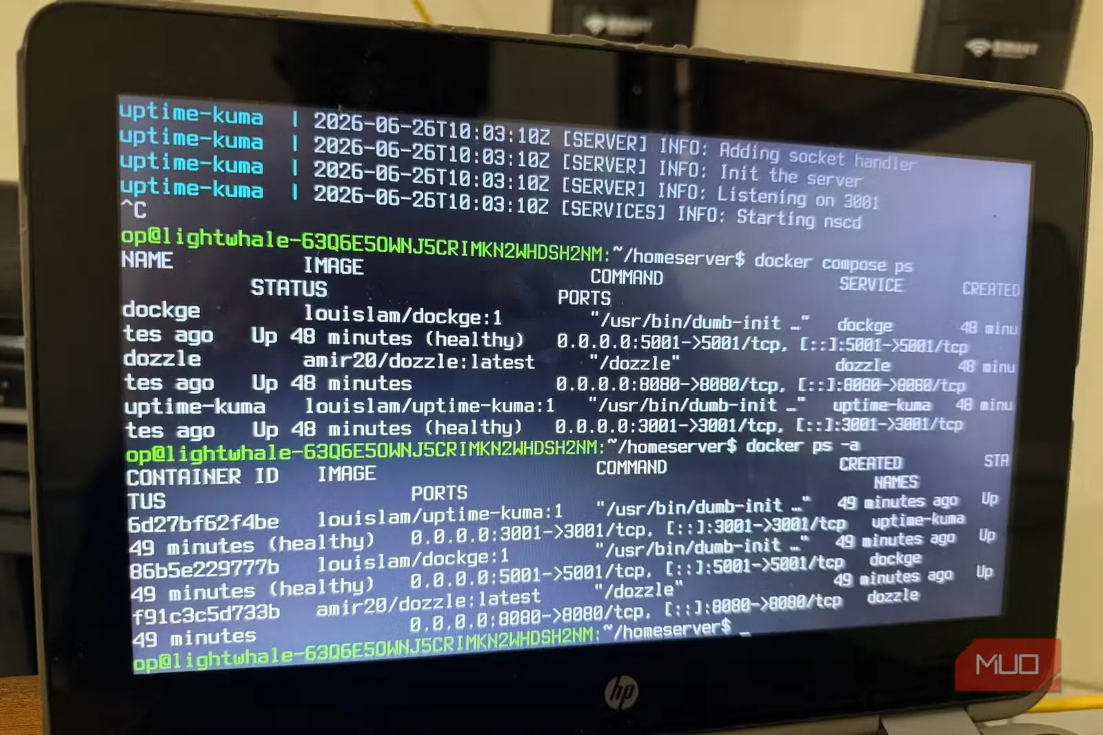 اجرای سرور Docker روی Lighwhale