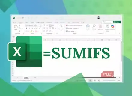 صفحهگسترده اکسل با عبارت SUMIFS در کنار نماد اکسل