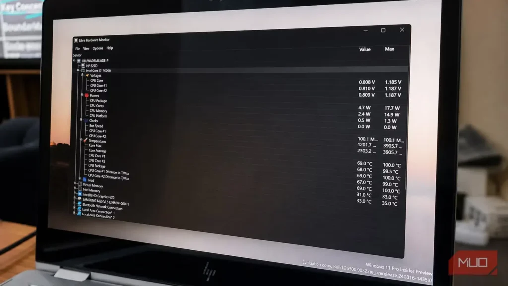 Task Manager مفیدترین دماهای رایانه شما را پنهان می‌کند، اما این برنامه رایگان آن‌ها را آشکار می‌سازد