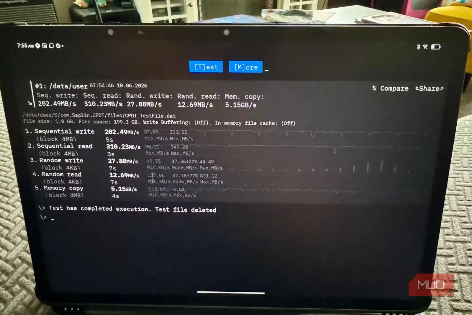 نتایج بنچمارک CPDT روی تبلت TCL NXTPAPER 14