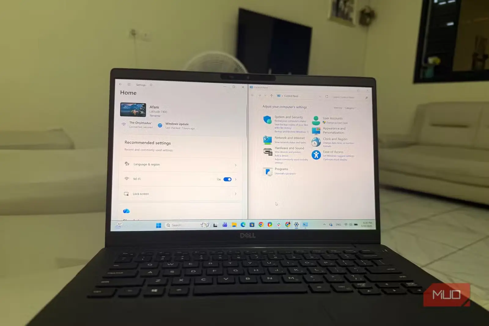 مقایسه برنامه تنظیمات با کنترل پنل