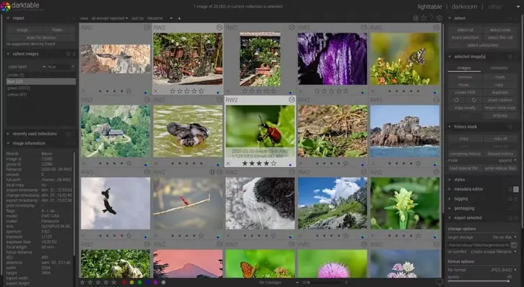 برنامه عکاسی darktable برای ویرایش تصاویر