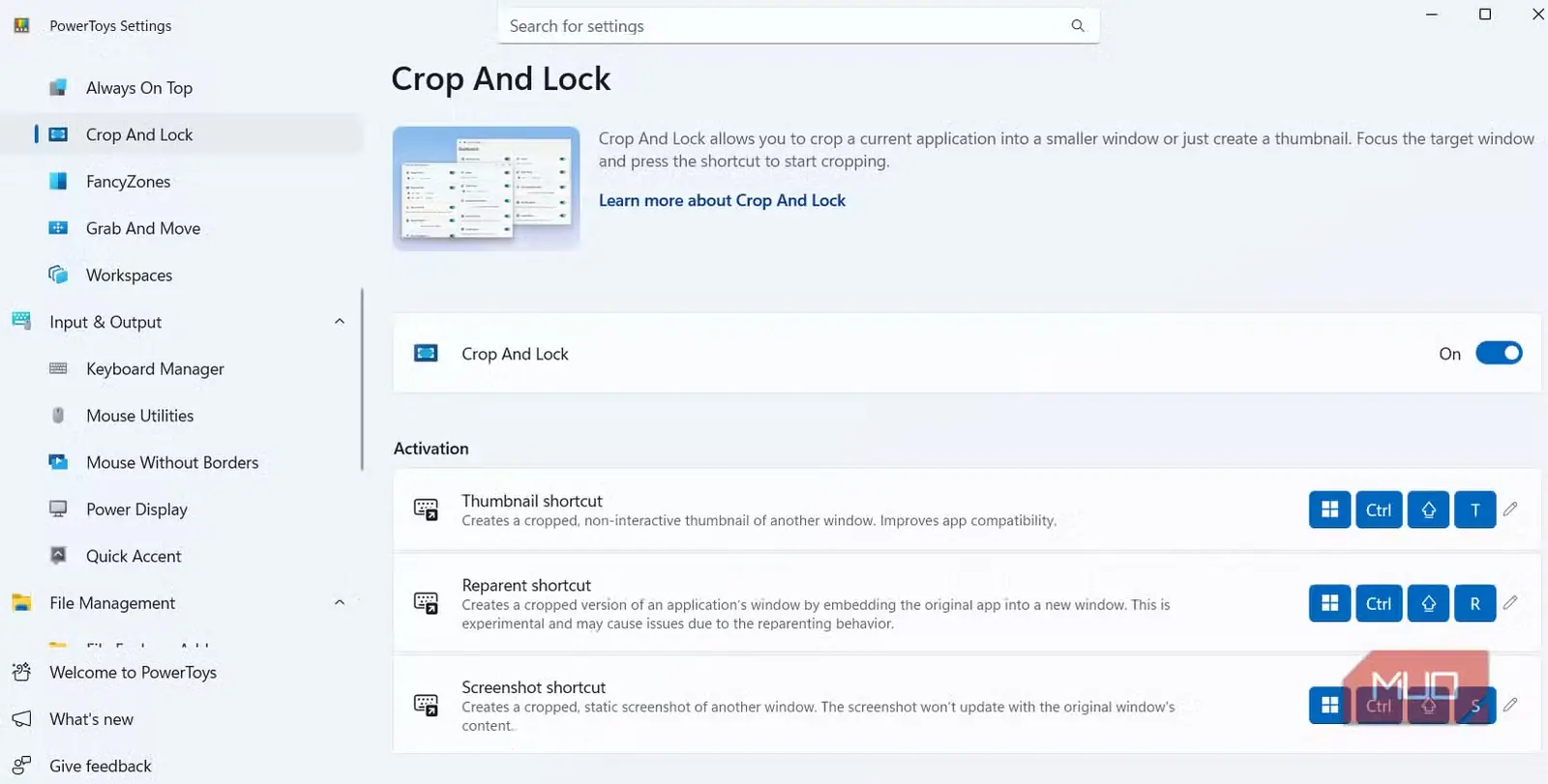 ابزار Crop and Lock در مجموعه PowerToys