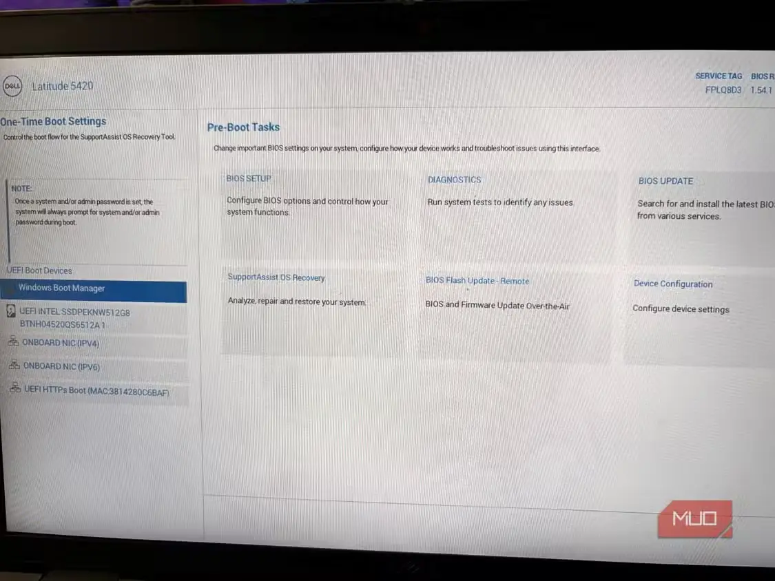 تنظیمات BIOS روی یک لپتاپ Dell