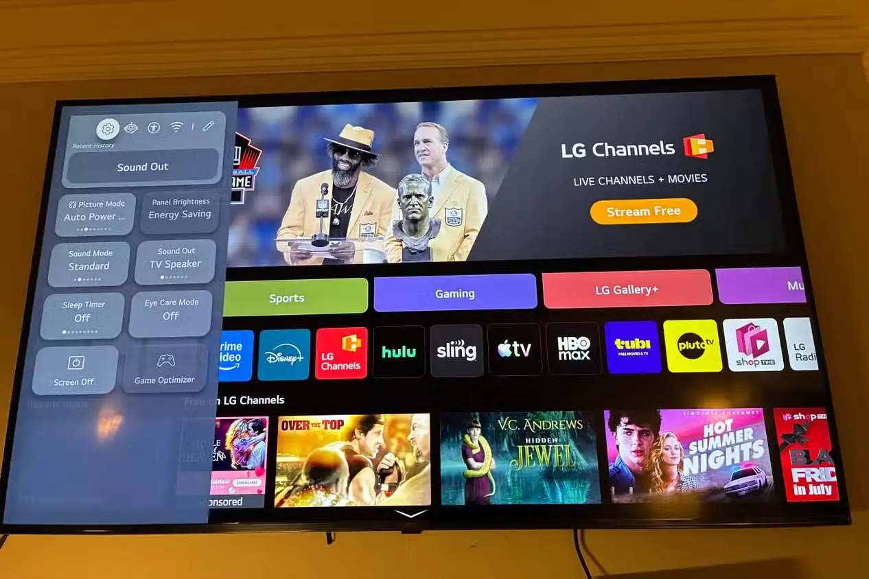 منوی تنظیمات تلویزیون LG