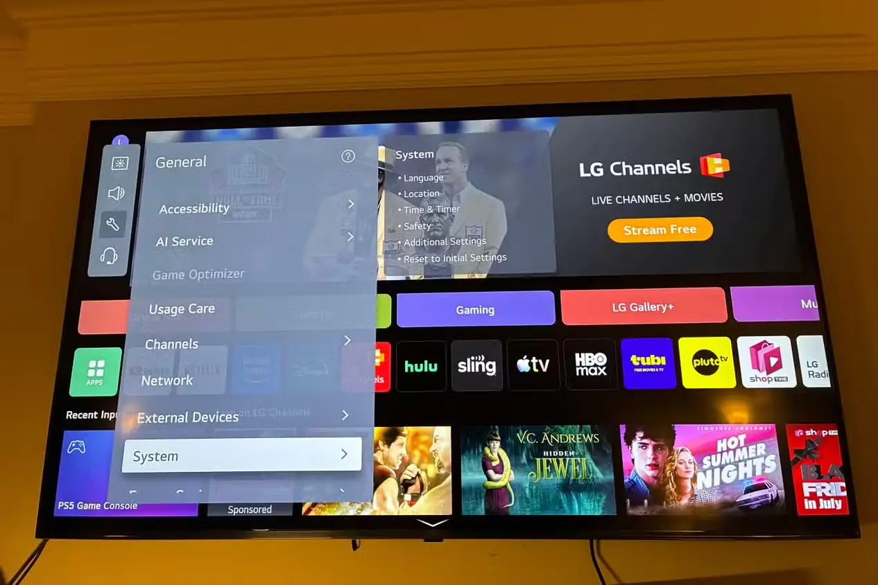 بخش سامانه تلویزیون LG