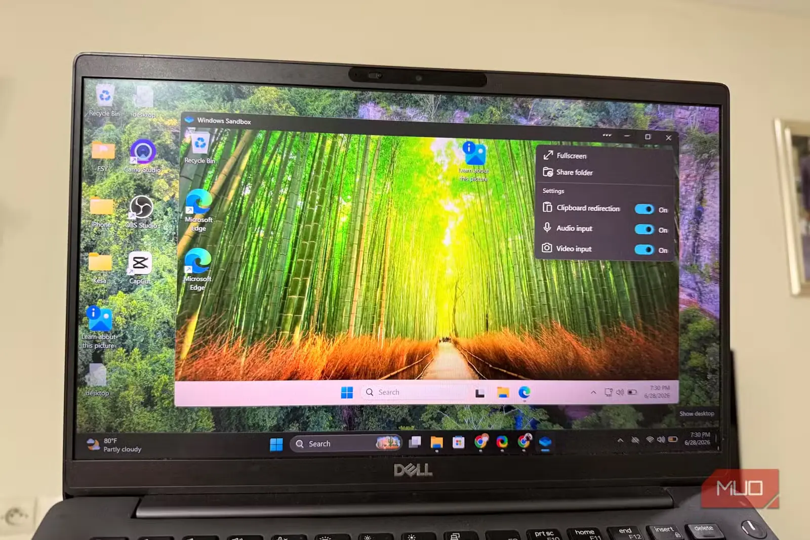 صفحهٔ آزمایش Windows Sandbox