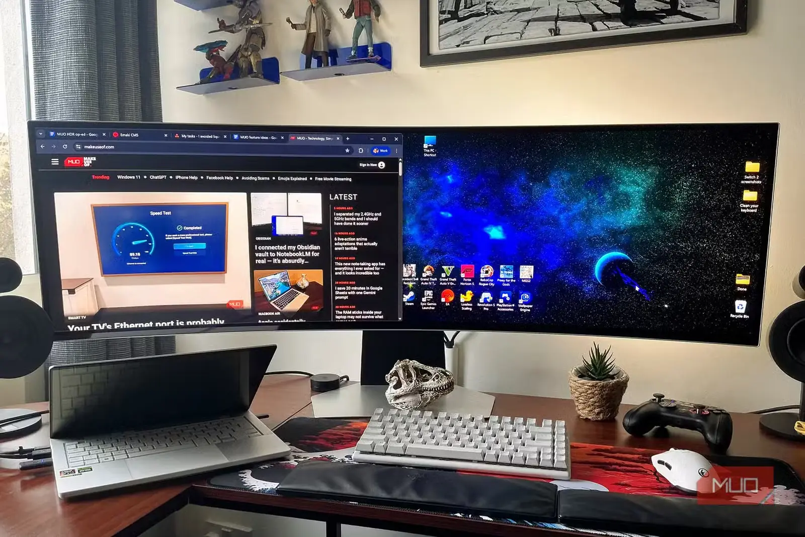 دسکتاپ HDR ویندوز 11 روی یک لپ‌تاپ