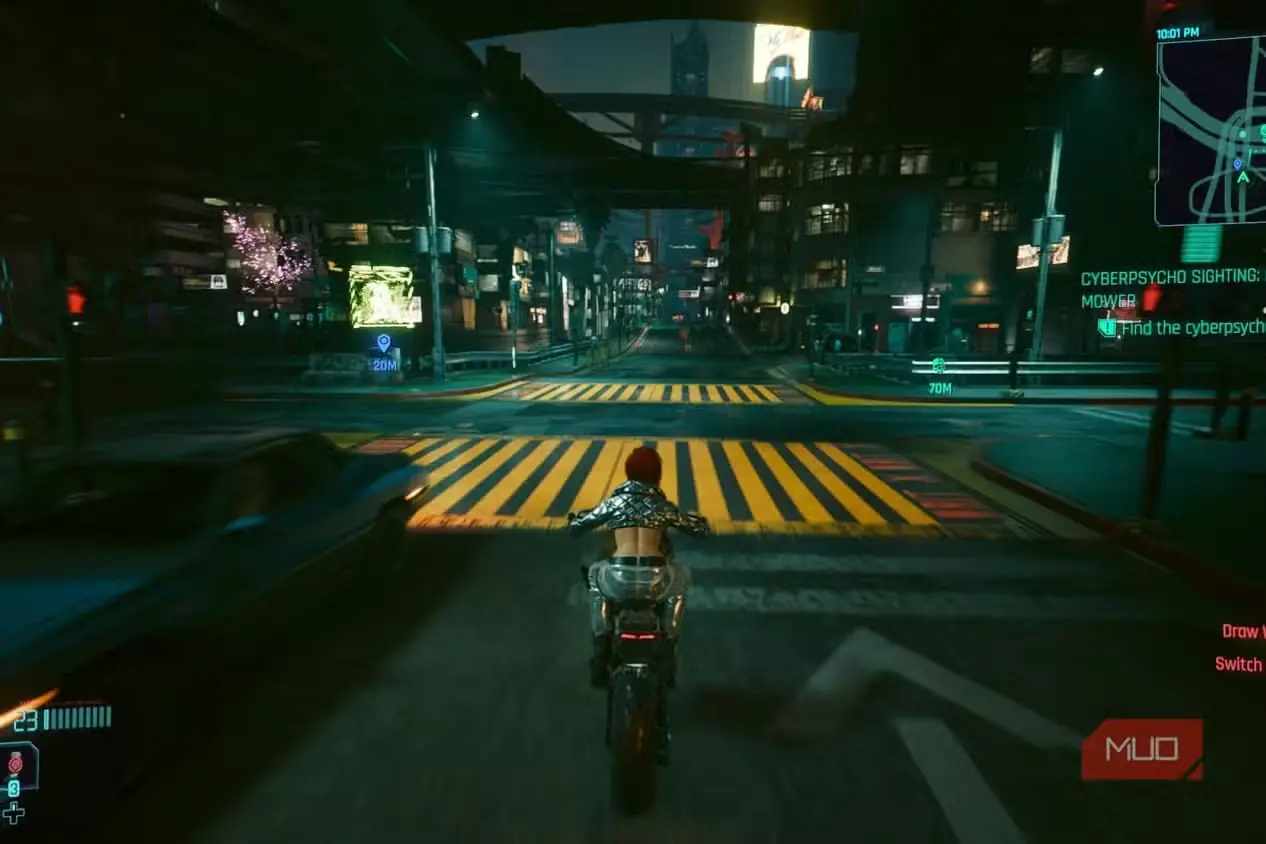 نمایی از گیمپلی Cyberpunk 2077 روی RX 5500 XT