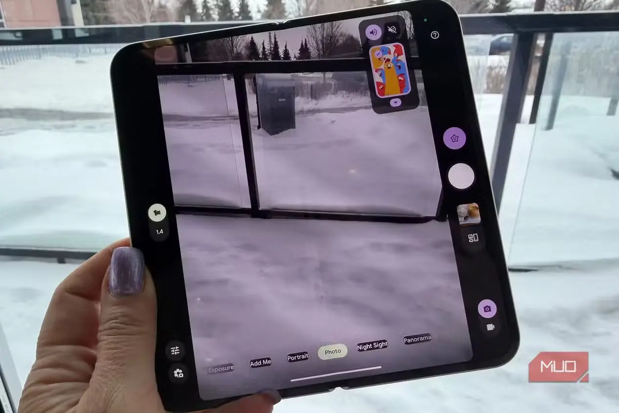 پنجره پیشنمایش پویانمایی Made You Look روی نمایشگر داخلی Google Pixel 10 Pro Fold