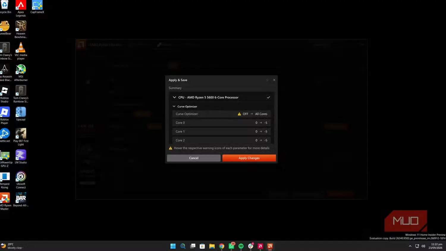 ابزار بهینه‌ساز منحنی پردازنده در AMD Ryzen Master