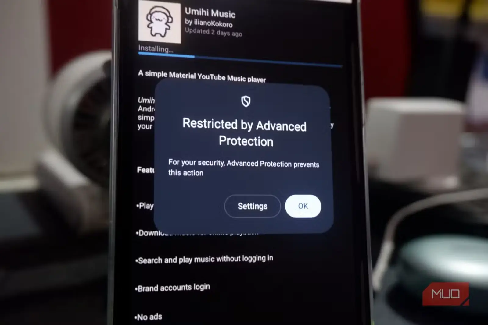گوشی هوشمند Android با صفحه مسدود شدن نصب جانبی برنامهها