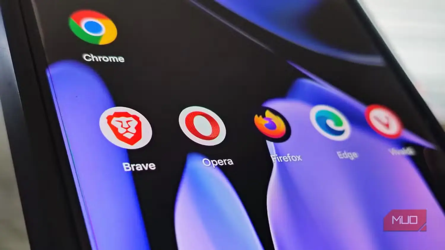 صفحه اصلی Android با چند مرورگر گوناگون