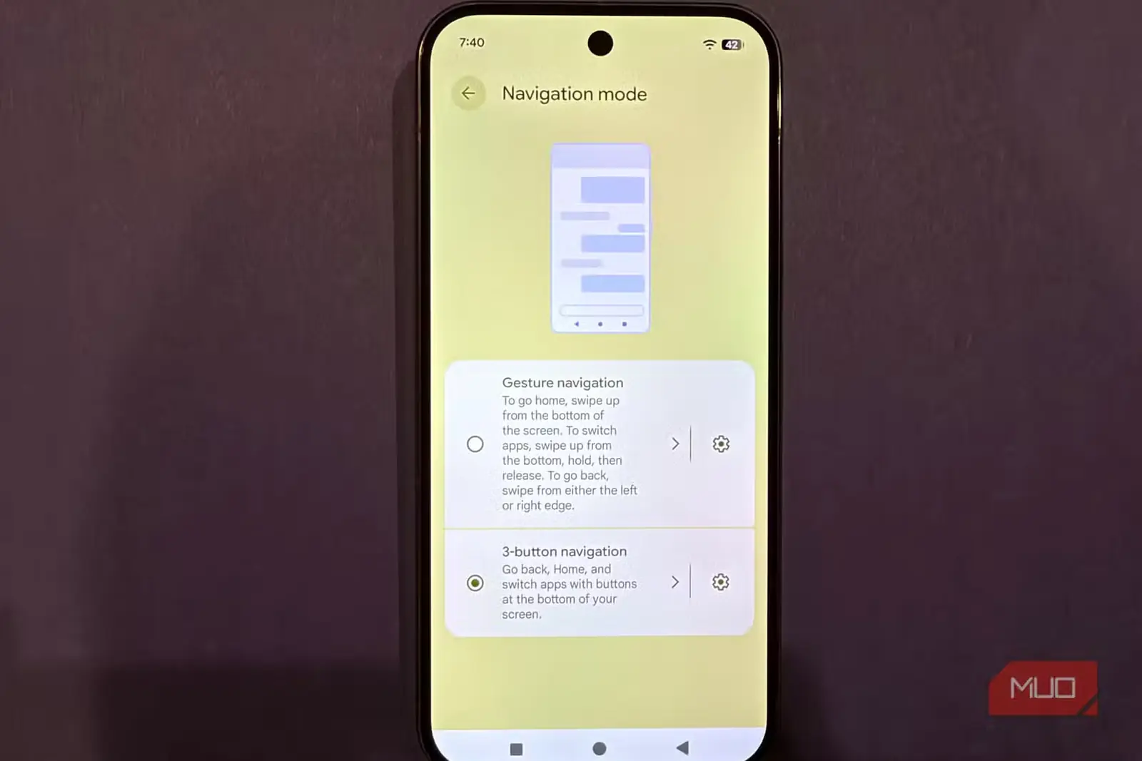 تنظیم حالت پیمایش در Pixel 10 Pro
