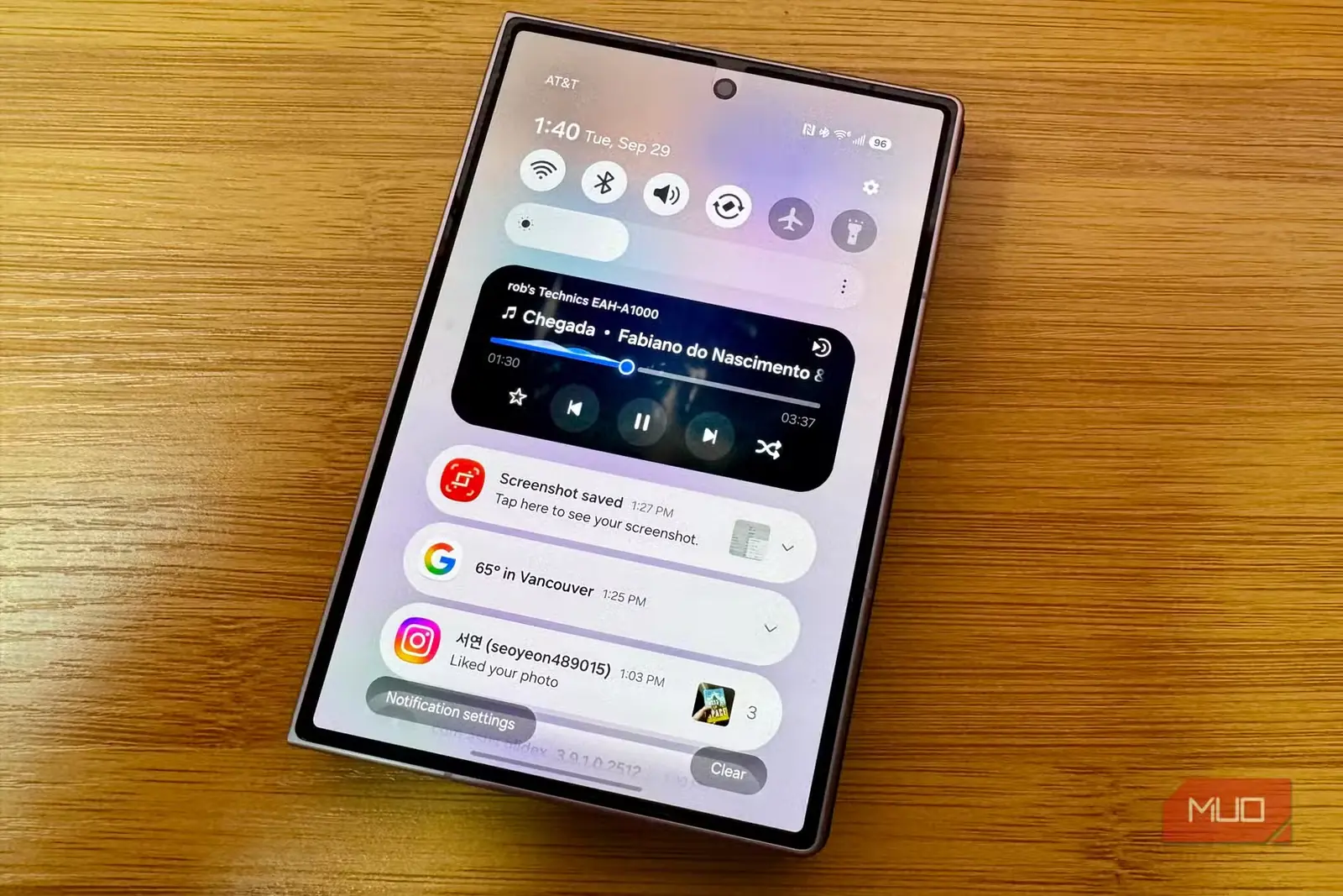 صفحهٔ تنظیمات سریع Android