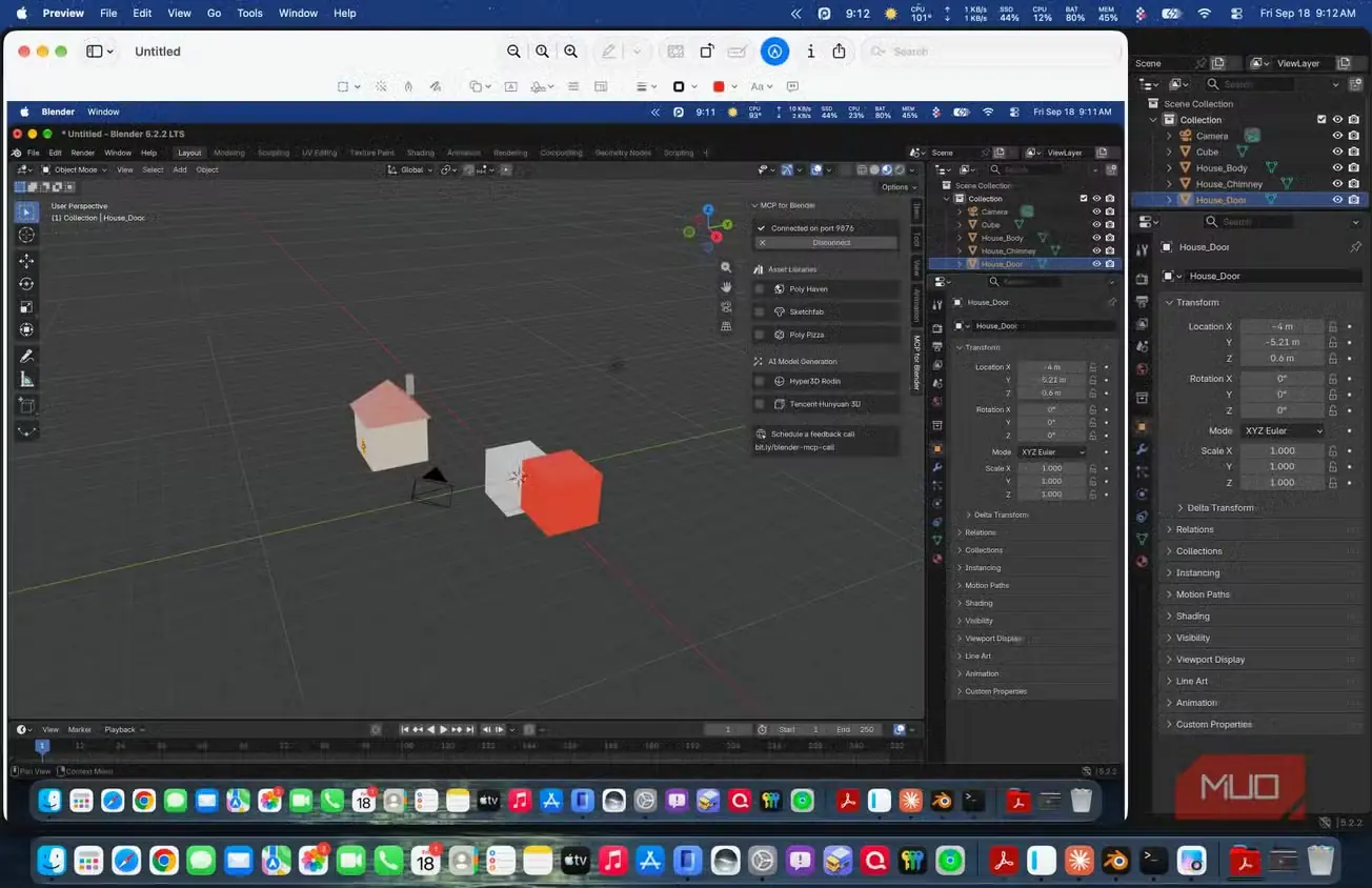 نمونه کار مشترک Blender و Claude Code