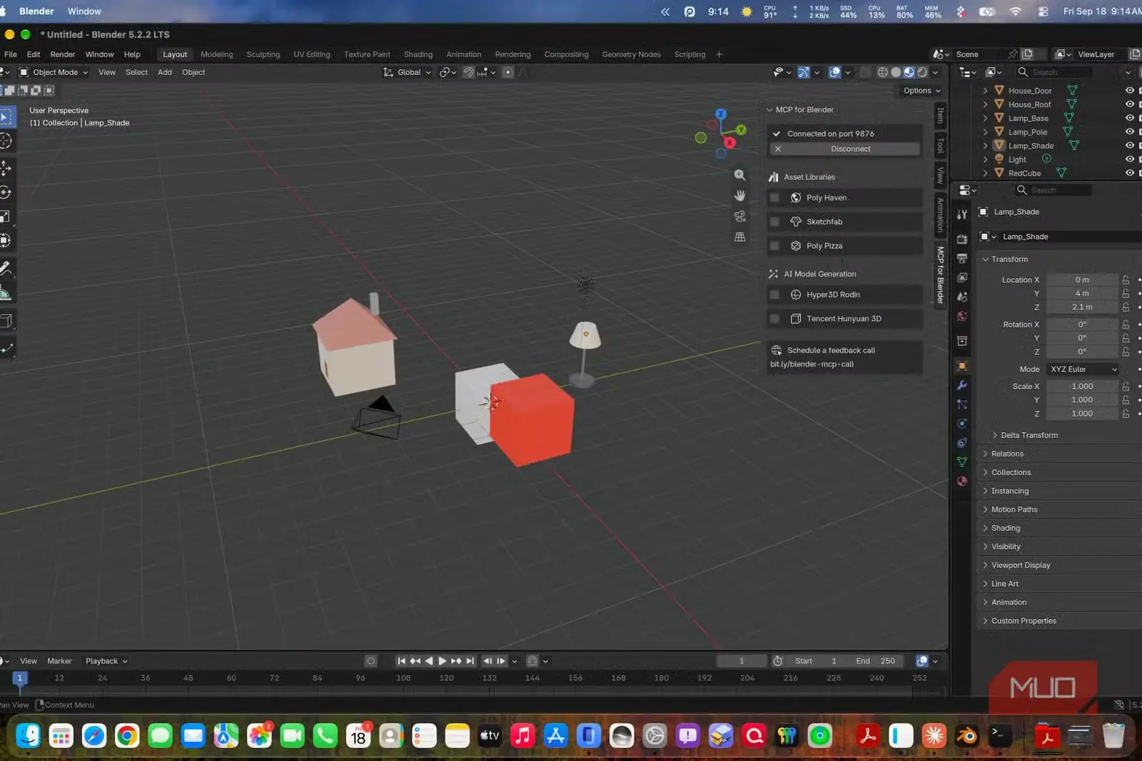کار Claude Code با محیط نرمافزار Blender
