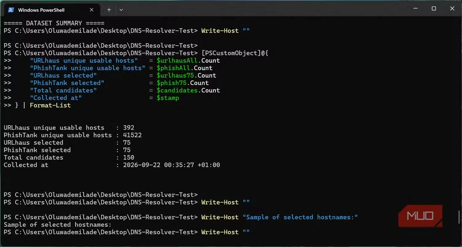 خلاصهٔ مجموعهداده در PowerShell