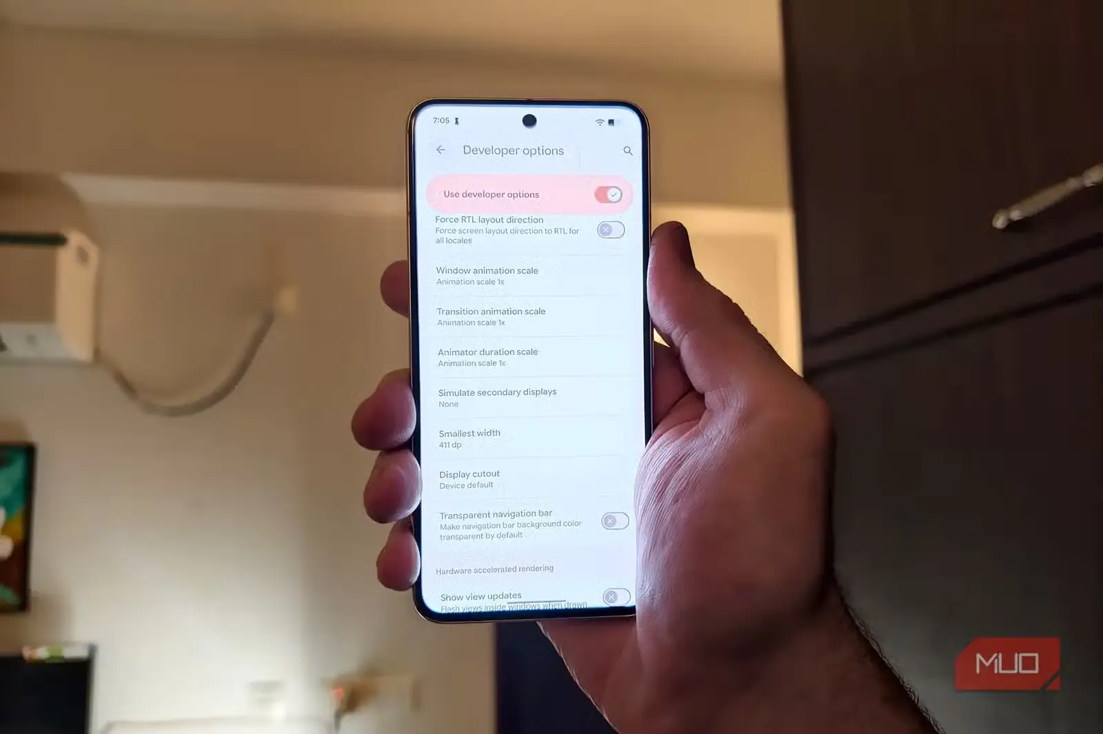 تنظیمات پویانمایی و جابهجایی در Google Pixel 8
