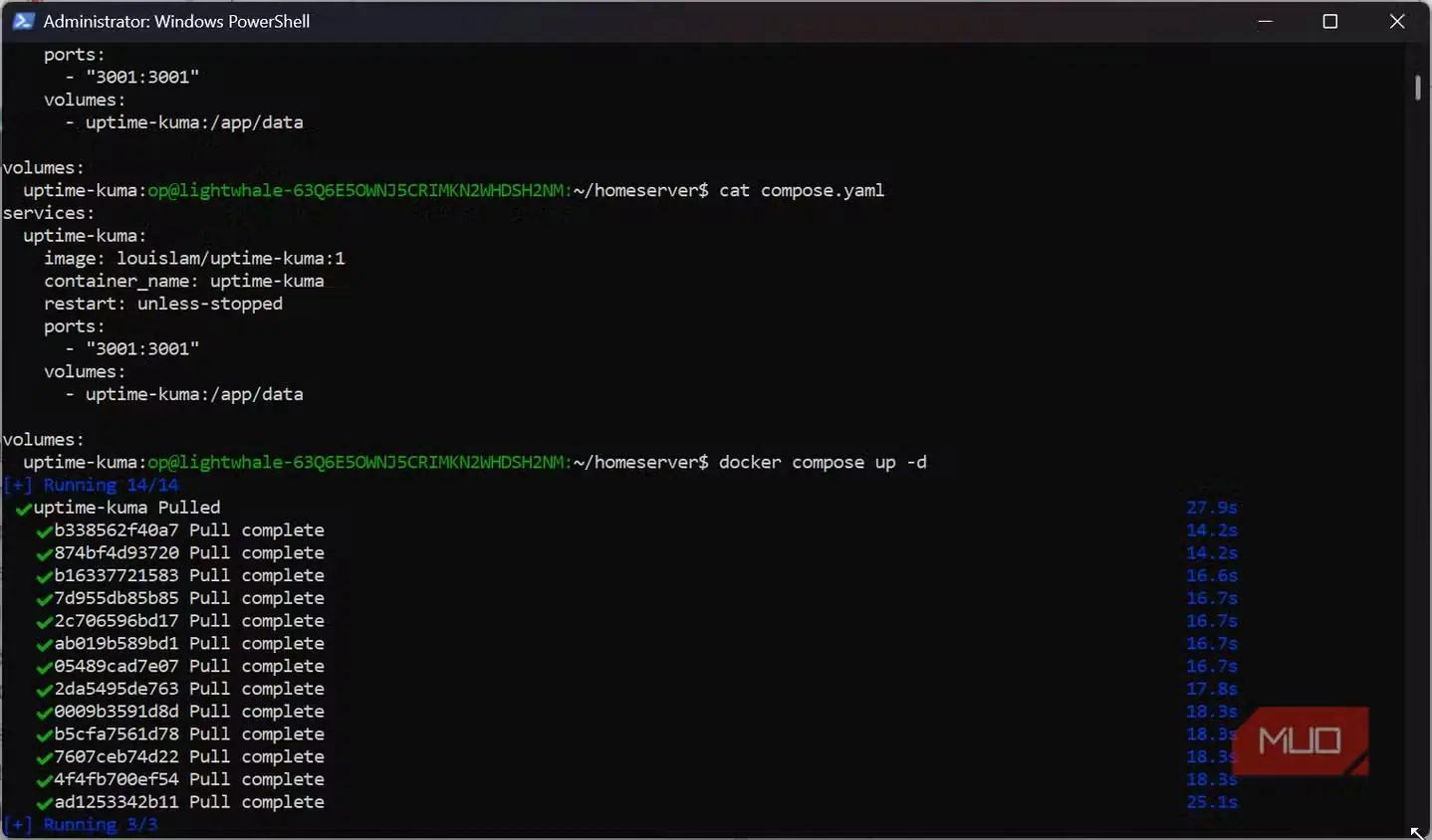 آغاز به کار Uptime Kuma برای Lightwhale