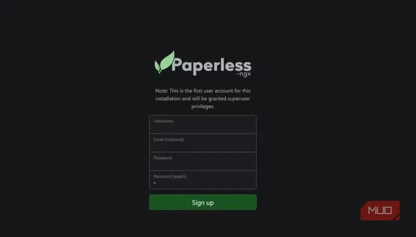 صفحه ورود به سامانه Paperless-NGX