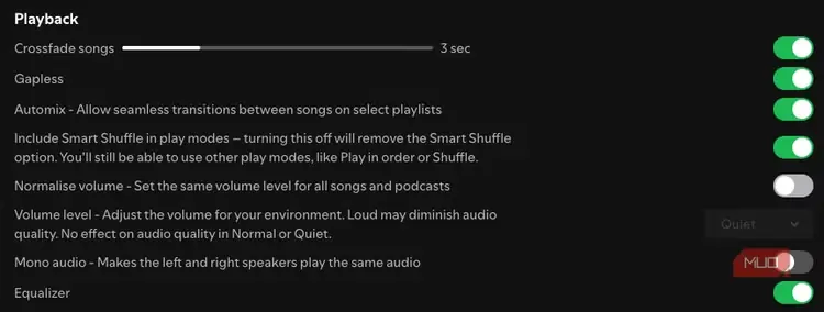 تنظیمات همسطحسازی و یکنواختکردن بلندی صدا در Spotify