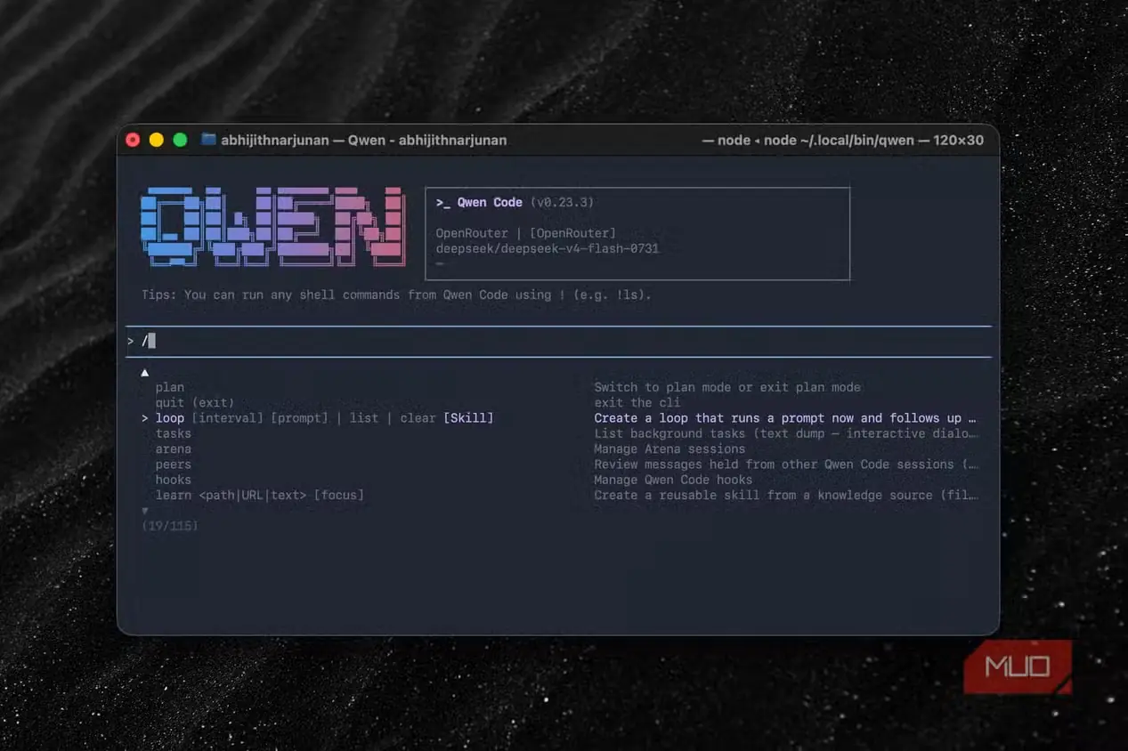 گزینه‌های پیشرفته کنترل در Qwen Code