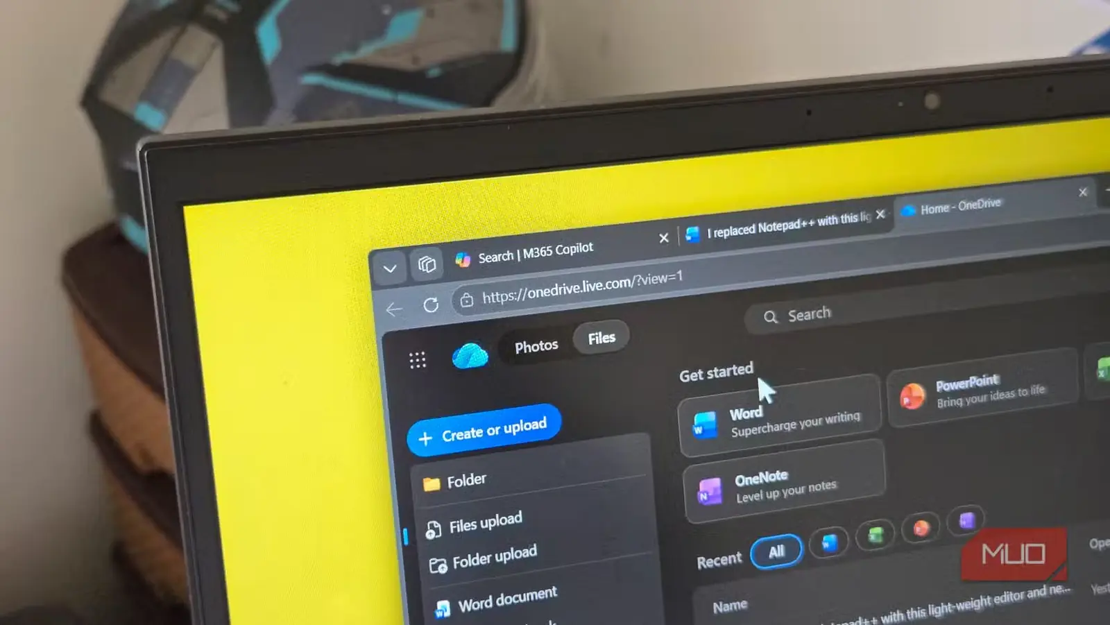 نسخه برخط OneDrive روی لپتاپ HP