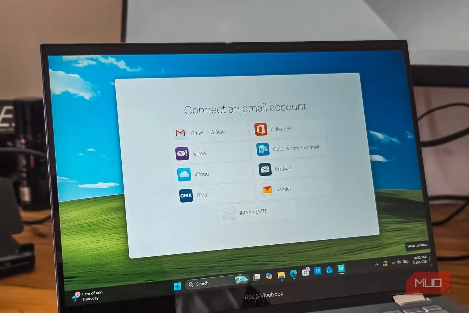 پنجره افزودن حساب رایانامه Mailspring روی لپتاپ Asus VIvobook S 14 Flip