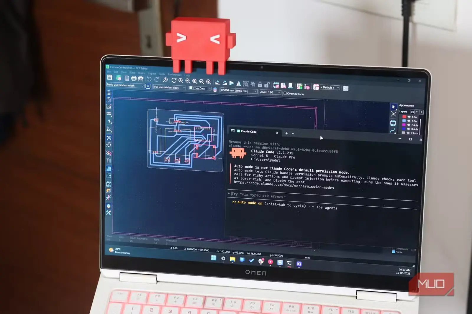 اجرای KiCAD بهدست Claude Code روی لپتاپ Windows 11