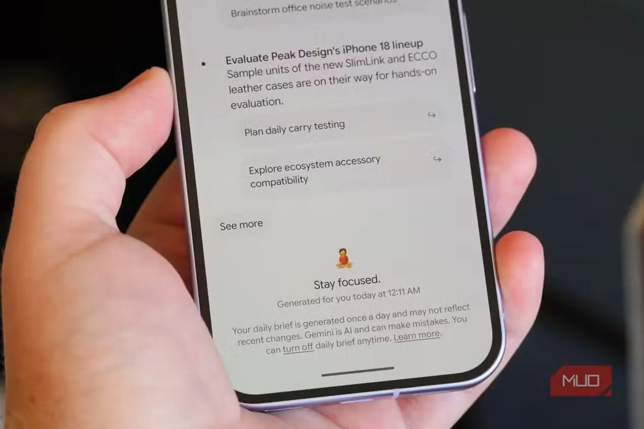نمایش «خلاصه روزانه» Gemini روی iPhone 18 Pro