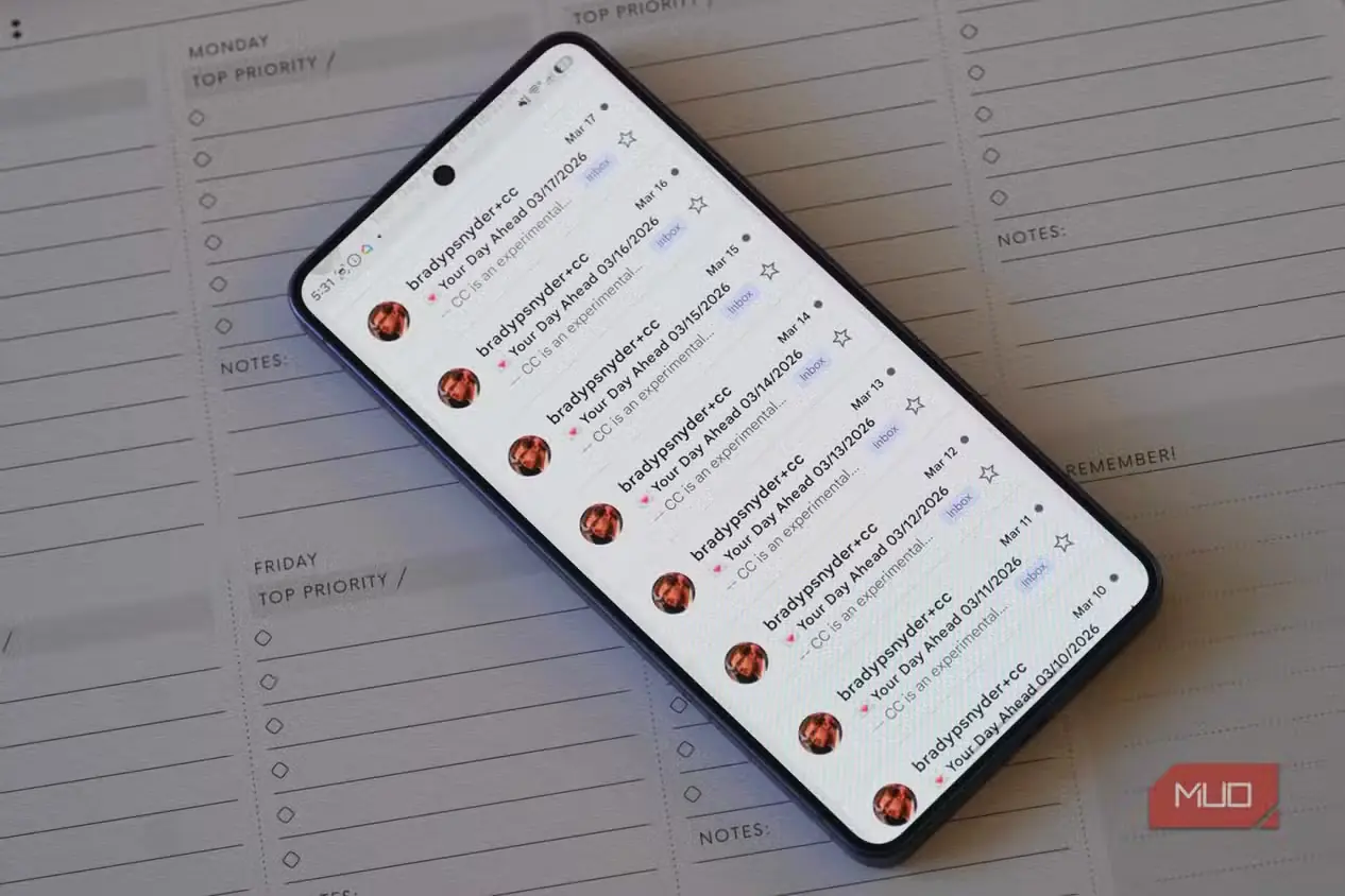 پیامهای Google CC در صندوق ورودی Gmail