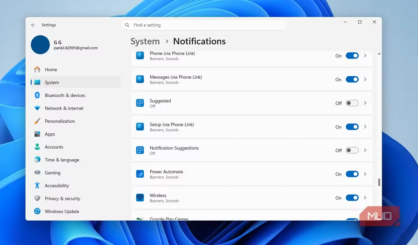 تنظیمات اعلانهای پیشنهادی در Windows 11