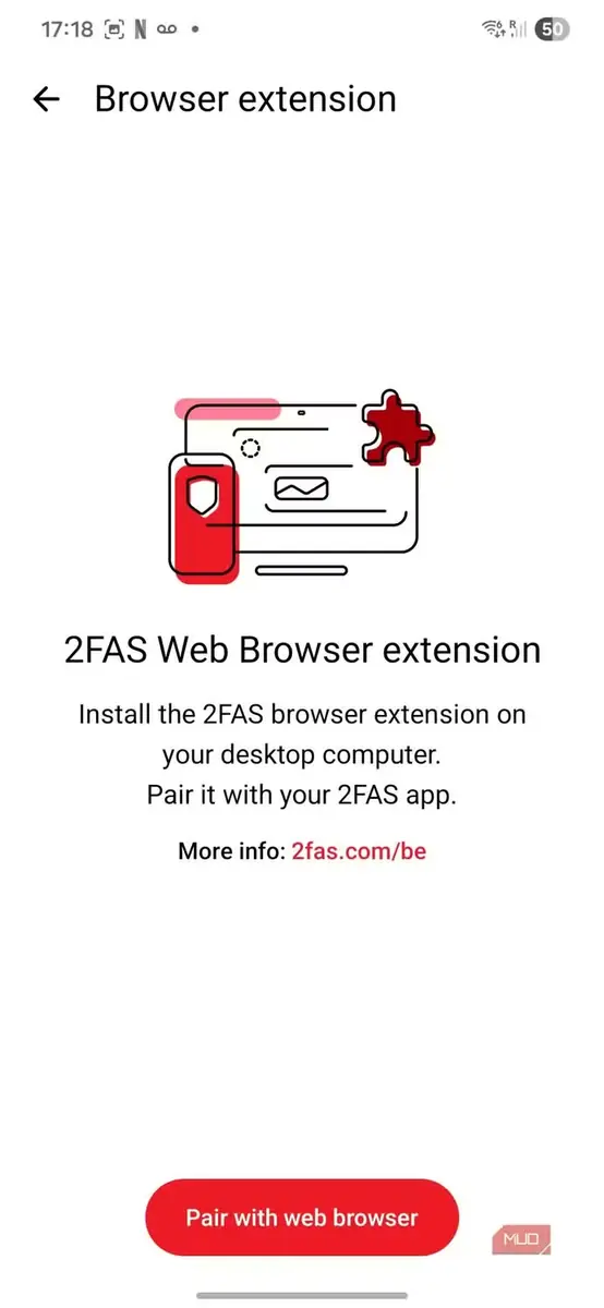 قابلیت اتصال افزونهٔ مرورگر 2FAS