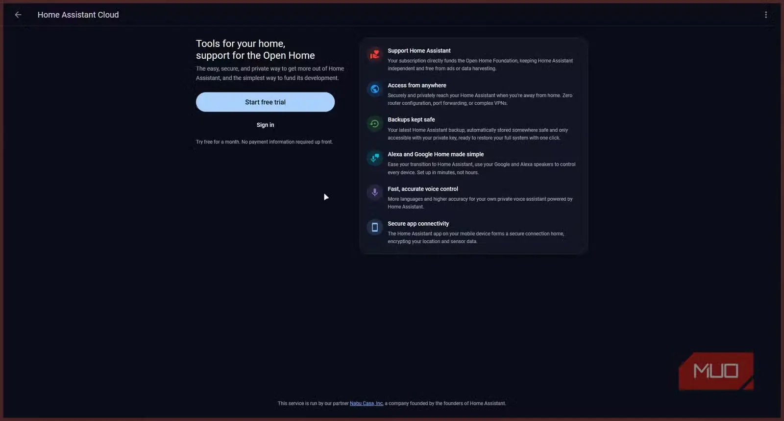 سرویس ابری Home Assistant Cloud