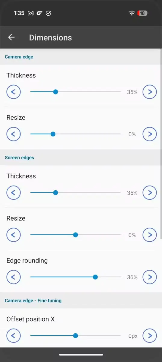 تنظیم ابعاد جلوه در aodNotify