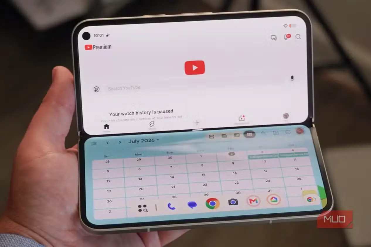حبابهای برنامه در نوار وظیفه Pixel 9 Pro Fold