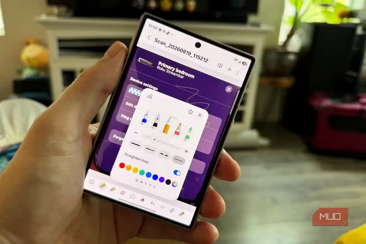 برنامه Samsung Notes روی گوشی Z Fold 8