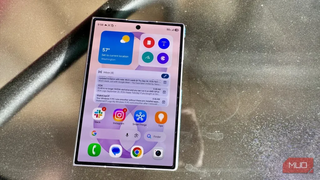 نمایشگر خلوت Z Fold 8 با ویجت‌های One UI 9 و پایان عادت بازکردن بی‌دلیل گوشی