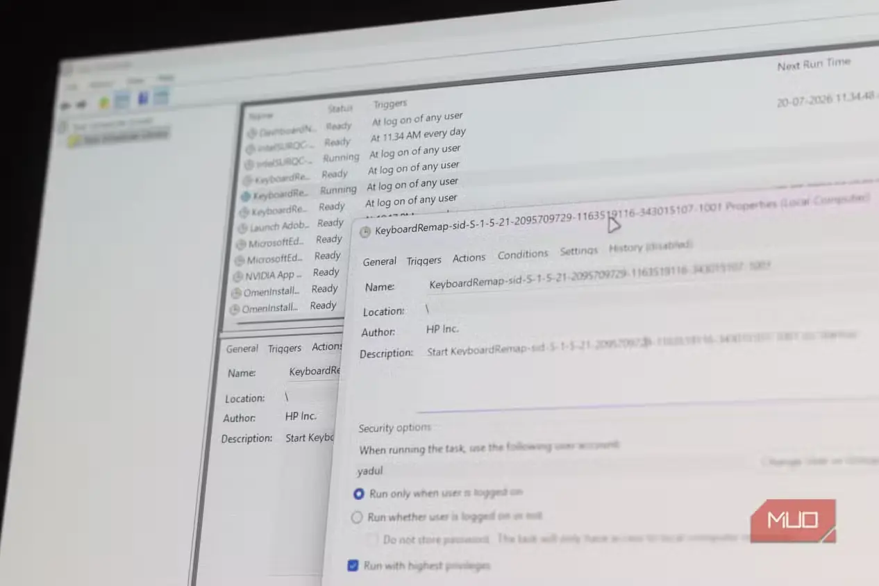 برنامه Task Scheduler با وظیفهای ازپیشساخته
