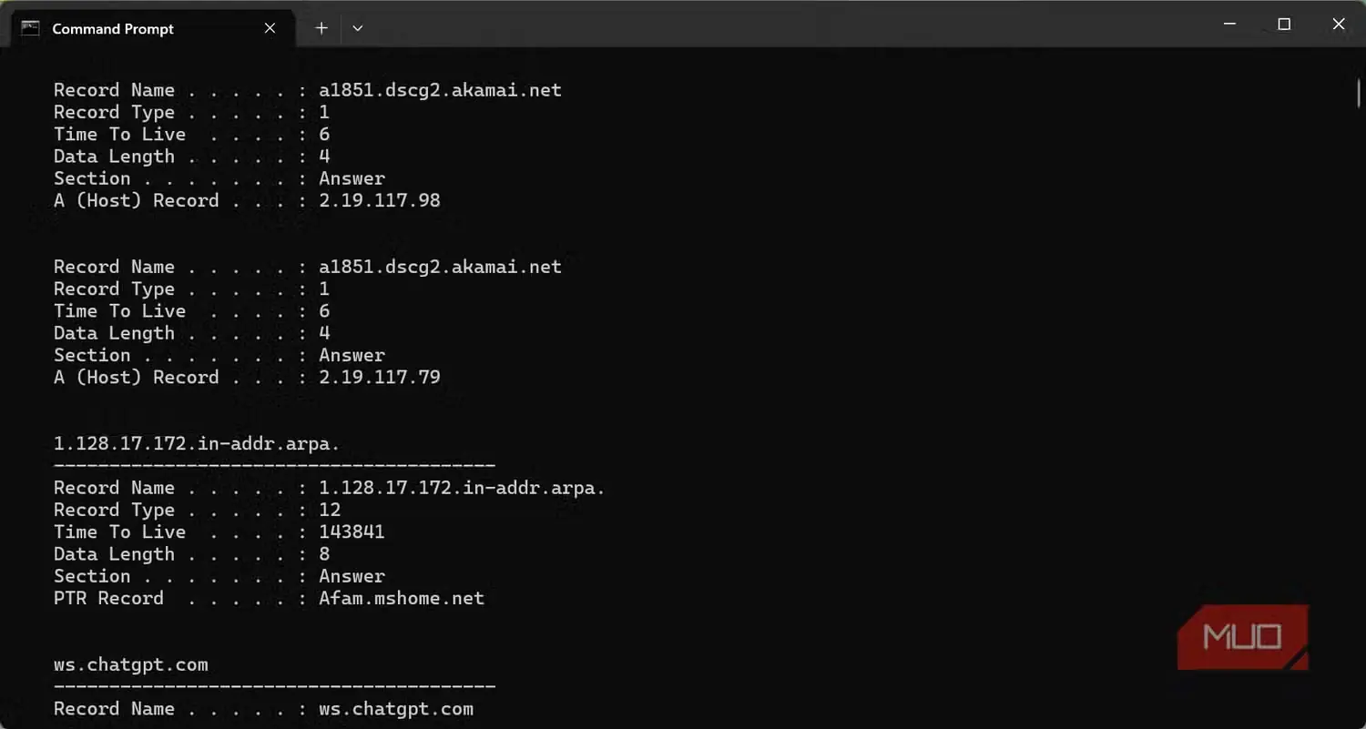 نمایش اطلاعات تولیدشده محلی در IPconfig